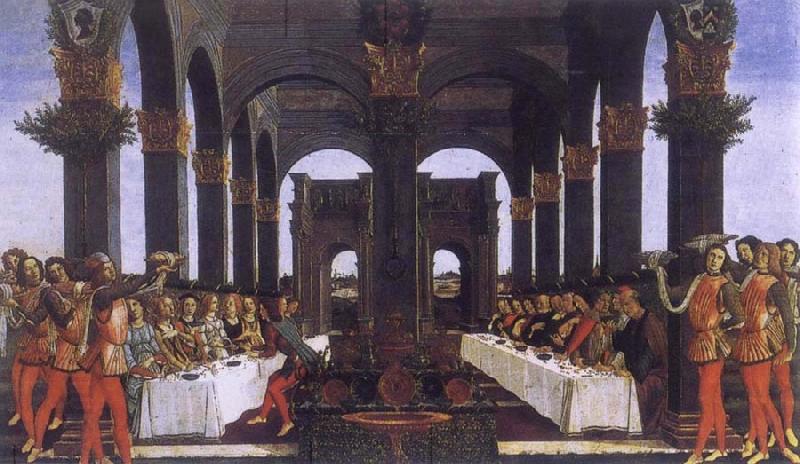 Sandro Botticelli The novel of the Anastasius degli Onesti the wedding banquet oil painting picture